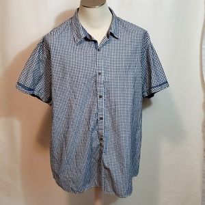 !!3 FOR $25 -- AEROPOSTALE Navy/White Check Cotton Blend Camp Shirt 3XL
